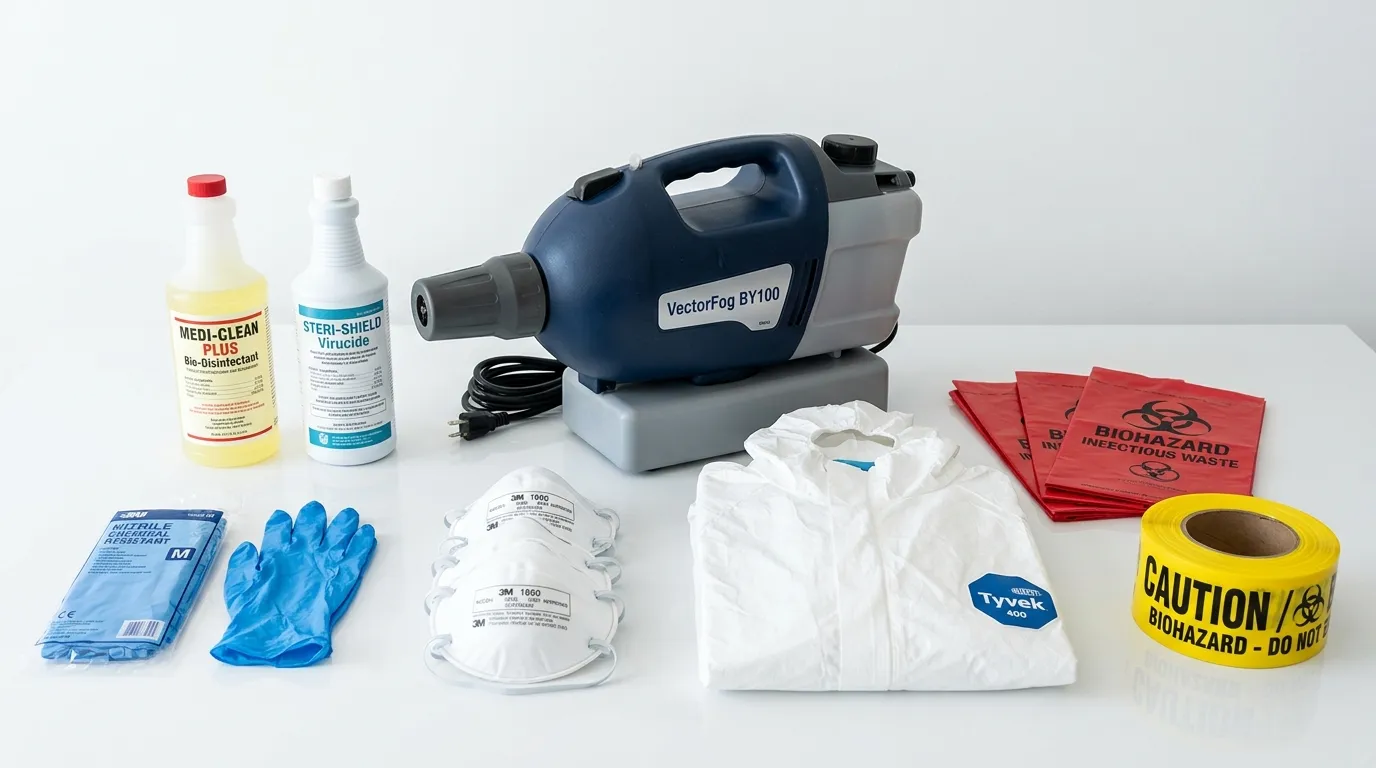 Professional biohazard remediation crew working in Waimanalo